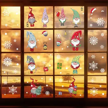 Autocolante de crăciun Moș crăciun autocolante Electrostatice Ornamente de Crăciun Pandantive Craciun Fericit Decor Pentru Acasă 2020 An Nou Fericit