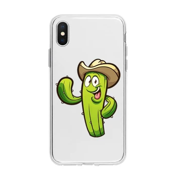 Cactuse de Desene animate Drăguț Caz de Telefon Tubulare Moda Capac Transparent pentru Iphone Se2020 11pro Max 6 6s 7 8plus 5s 5 X XS XR Xsmax