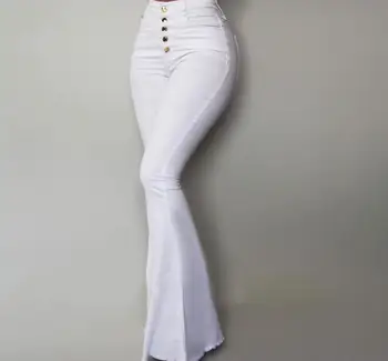 Cultiseed Femei Talie Mare Flare Pant Pantaloni De Moda De Sex Feminin Single-Breasted Culoare Solidă Pantaloni Lungi Doamnelor Toamna Pantaloni De Bază