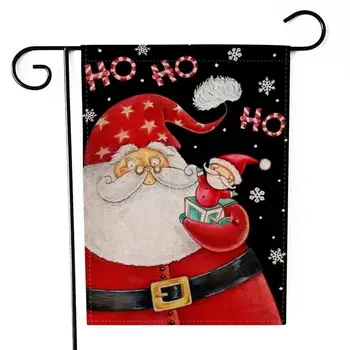 Crăciun fericit grădină steaguri Xmas Copac Pânză groasă de sac Curte de Iarnă Pavilion Dublu Fețe Tipărite Cu Camion de ziua Recunostintei steaguri