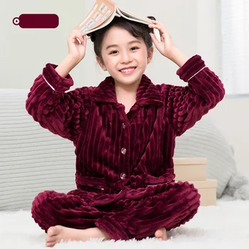 Copilul de Iarnă Crăciun Pijama Set Pentru Adolescenti Fete cămașă de Noapte Copilul Acasă Haine Copii Flanel Cald Pijamale Pentru Băiat