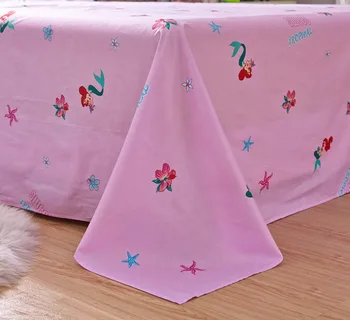 Roz Desene animate Disney Sirena Ariel Tipărite Seturi de lenjerie de Pat pentru Dormitorul fetei Decor Bumbac Cuvertura de pat Foaie Acoperă cu un pat Twin Queen