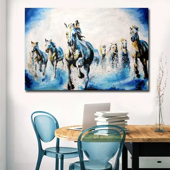 Animale Podoabă imagine a Rula la cal Artistic Canvas Art Aur Postere si Printuri de Arta de Perete Moderne Imagine Pentru Camera de zi