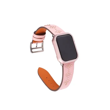 Curea din piele și Anti-toamna protector caz ceas de costum pentru apple watch band 42mm 38mm bratara pentru iwatch 4 44mm 40mm serie 3 2 1
