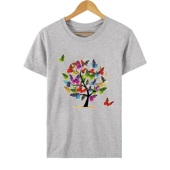 Plus Dimensiune Femei Fete T-Shirt Creator Fluture de Imprimare Topuri de Vară Confortabil Maneci Scurte O-Neck T-Shirt de Sus camiseta mujer