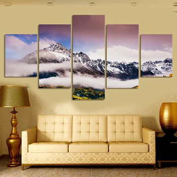 Noi 5 bucată de pânză de artă Fierbinte Vinde Munte de Zăpadă Postere decoratiuni pentru casa Tablou Canvas Modular imagine de Înaltă Calitate\C-595
