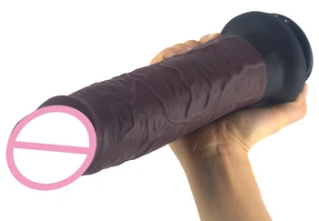 Mare De Silicon Vibrator 11.2 Inch Super Lung Realist Penis Cu Ventuza Pula Mare Jucarii Sexuale Pentru Femei Adulte De Sex Produsele