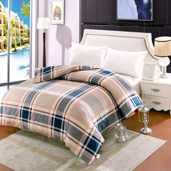 Gri cu dungi și carouri seturi de lenjerie de pat stil modern simplu cearsaf de pat queen rege plin twin dimensiune bumbac carpetă acopere seturi montate foaie