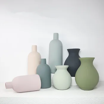 Vaza Decor Delicate Mici Nordic Ceramice Morandi Culoare Piesă De Lux Living, Veranda Flori Uscate Desktop Decor Acasă