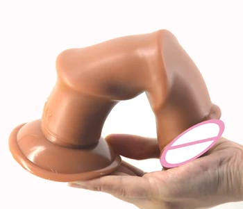 FAAK Realistic dildo cu ventuza maro penisul adanc val textura extrem de vagin stimula anal sex jucării pentru adulți masturbari