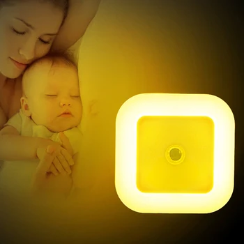 6 Buc LED-uri de Noapte Lumini Automate Senzor de Lămpi de Noapte Plug-In Lumina Inteligent Pentru Copii Dormitor Copii Scări Square LED Lumina de Noapte