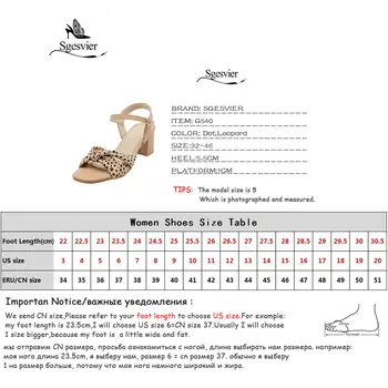 Sgesvier 2019 noi de vara sandale cu catarama doamnelor pantofi de bal pătrat tocuri inalte pantofi Leopard de imprimare femei sandale marimea 32-46 G540