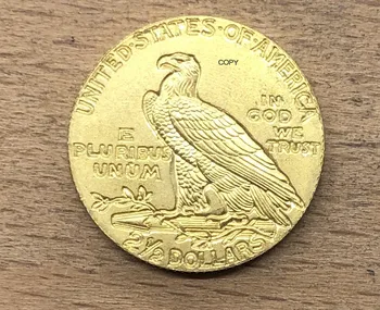 Statele unite Ale Americii 1928 2½ de Dolari Indian Sfert Cap de Vultur statele UNITE ale americii Liberty 2.5 USD Dumnezeu Avem Încredere în Aur Copie de Monede din Metal Alama