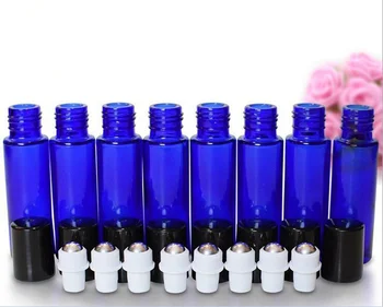 De înaltă calitate 360/lot 10 ml Albastru de sticlă se rostogolească pe sticla de Parfum roll-on sticla cu capace de plastic utilizare ulei esential
