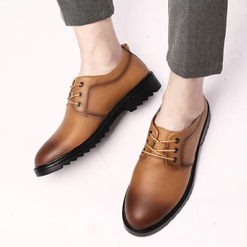 Brand Mens Pantofi din Piele de Afaceri Pantofi Rochie Retro de Înaltă Calitate Pantofi de Designer Elegant Oxford Lace-up Solid Pantof