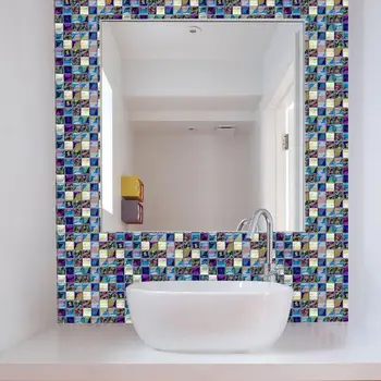 18pcs 10x10cm Mozaic Țiglă Ceramică de Perete Autocolant 3D DIY Bucatarie Baie Wc Murală rezistent la apa Camera Decalcomanii Tapet PVC