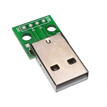 10buc Tip USB Plug de sex Masculin Să se SCUFUNDE 2.54 MM PCB Bord de Alimentare DIY Adaptor Convertor Modulul 4 pin Pentru Arduino