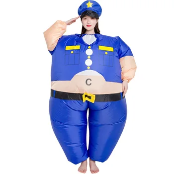Gonflabile Costum Alb de Grăsime de Poliție nu pot respira Rochie Fancy Cosplay Costum Pentru Barbati Femei Desene animate pentru petreceri aniversare