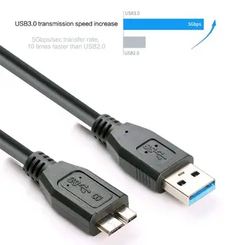 2021 Noi 30CM Negru Mini Portabil USB 3.0 de sex Masculin A-Micro B Încărcare Rapidă Cablu de Date Cablu de Sârmă de Plumb Pentru Hard Disk Extern Disc
