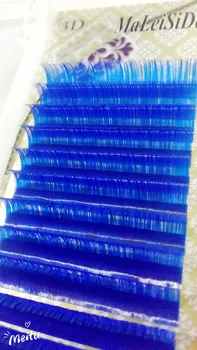 HBZGTLAD C D curl 0,1 mm 8-13mm genele false culoare albastru Regal genelor individuale colorate genele Faux volumul extensii de gene