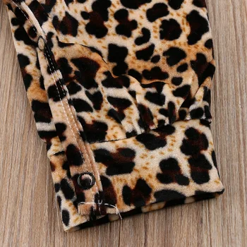Copil Drăguț Nou-Născut Fete Leopard Vesta Romper Salopeta Pantaloni Harem Costume De Haine