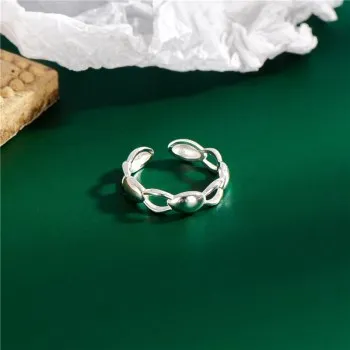 2021 argint 925 oval lanț inel inel împletit, țesute uri la modă de sex feminin degetul arătător ring JZ265ZVYFI