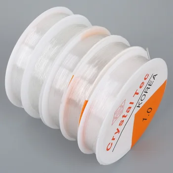 Fierbinte de Vânzare de 0,5-1MM de Cristal Cordon Elastic 5-15m/lot Culoare Alb ștrasuri din Mărgele de Sârmă Pentru Colier/Brățară Bijuterii Găsirea