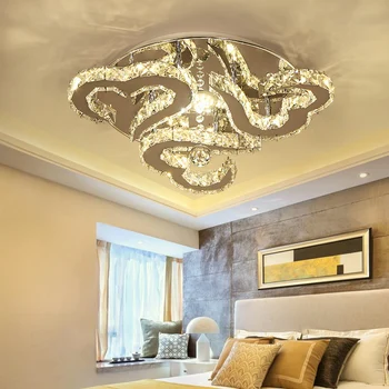 Moderne, Romantice, CONDUS de Cristal Lumina Plafon în formă de Inimă Iluminat Camera de zi Dormitor Prindere de luat Masa Cameră de Hotel Reglaj Lampă cu LED-uri