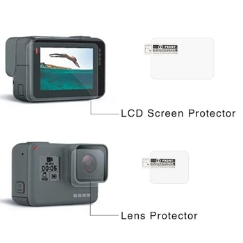 1 buc Pentru Gopro Hero 5/6/7 Lentile de Sticlă Călită Sau LCD Folie de protectie Ecran Negru Acțiune Camera Video Accesorii