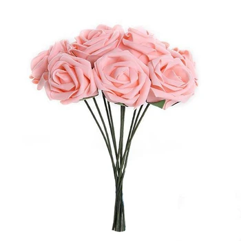 10buc Flori Artificiale Spuma Crescut Nunta de domnisoare de Onoare Buchet de Mireasa Partid Decor Roz