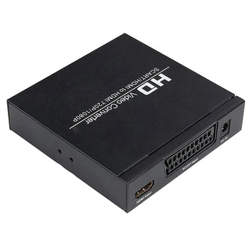 PAL / NTSC SCART și HDMI la HDMI Video Converter Box 1080P Upscaler cu 3.5 mm Coaxial și o Ieșire pentru Console de jocuri / DVD /