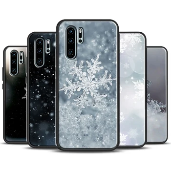 Fulgi de zăpadă Iarna Caz Pentru Huawei P30 Lite P40 P20 Pro P Inteligente 2019 Nova 5T Onoare 10X Lite 9X 8S 8X 8A 10i