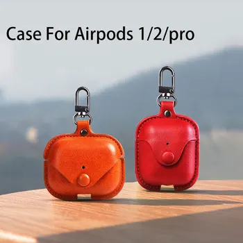 Pentru Apple Airpods Cazul Accesorii de Lux din Piele de Caz Pentru AirPods 2 pro Cască 3 Capac Negru Cu Breloc cârlig