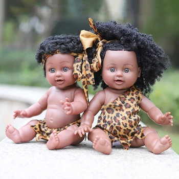 35cm Papusa Negru African Fata Realiste Copii Joaca Păpuși Realiste de Moda pentru Copii Ziua de nastere Cadou de Crăciun