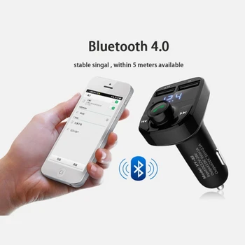 HY-82 Auto MP3 Player Wireless Hands-free Car Kit pentru Telefoane Bluetooth Transmițător FM USB de Încărcare Suport TF Card Mp3 A2DP