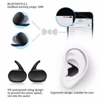 Touch Control TWS Gemeni Mini Bluetooth Căști fără Fir, Căști Impermeabil Bluetooth Stereo Căști cu Microfon și de Încărcare Caz