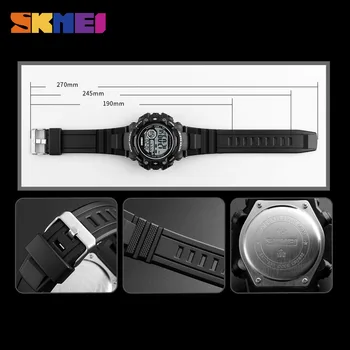 SKMEI Moda Simplu Bărbați Ceas Digital Ceas Cronograf Sport în aer liber, Ceas Deșteptător Ceasuri 5Bar Impermeabil 1325