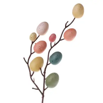Flori artificiale Ou de Paște Copac Decor Creativ Ramură Cu Pictura Ouă de Plastic de Primăvară Consumabile Partid