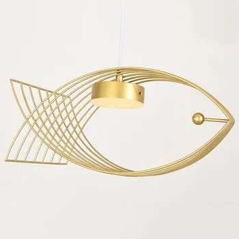 Nordic Simplitate Formă de Pește Pandantiv cu Led-uri Lumini de Aur\Alb\Negru de Fier Abajur Living Restaurant de Pește Agățat Lămpi