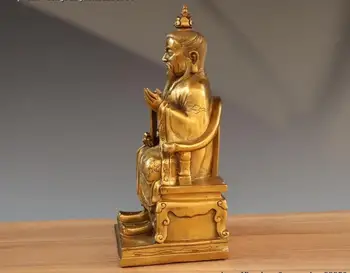 Antic Chinez Taoism Lider Alamă Cupru TaiShang Laojun Dumnezeu Ține Ru Yi Statuie
