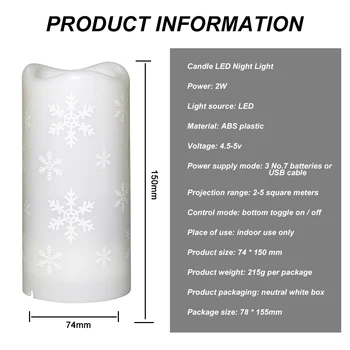 Lumânare de crăciun Lumini LED Rotativ Lampa de Proiecție Petrecere Creative Lumina de Noapte pentru Copii Dormitor Stele Lampă de Noapte