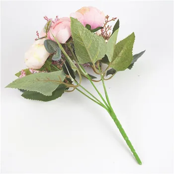 Mătase Artificială Flori Pentru Decoratiuni Nunta, Buchet Pentru Mireasa De Înaltă Calitate De Flori False Faux Camera De Zi