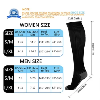 15 Stiluri Unisex Compresie Sosete Medicale Presiune Șosete Pentru Anti Oboseala Șosete Crossfit Ameliorarea Durerii De Genunchi Femei Barbati Ciorapi