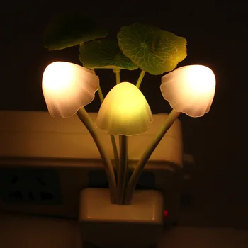 LED-uri de Flori Colorate Lumini de Noapte Senzor de Lumină Luminos Lampă NE Plug Senzor de Lumina pentru Casa Dormitor de Decorare Perete