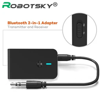 2 în 1 Audio latență Scăzută Transmițător Bluetooth 5.0 Emisie-recepție APTX Wireless Adaptor de 3,5 MM Aux Jack pentru Mașină TV, PC, Telefon Inteligent