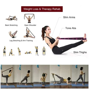 Benzi elastice pentru Fitness, Yoga Trage Curea latină Formare se Întinde Banda de Antrenament Prelungi Multi bandă elastică pentru dans Sală de sport