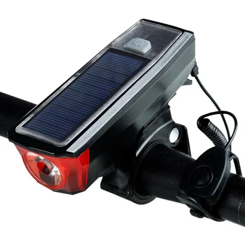 3 in 1 Bicicleta Solare cu Led-uri Corn de Alarmă Power Bank USB Reîncărcabilă Lampă Ciclism Clopot de Biciclete lanterna Lanterna Faruri
