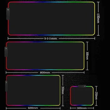 RGB Mouse Pad-uri Space Battleship Stralucitoare RGB LED-uri de Iluminat Rogojini Mouse-ul Durabil Colorate Tastatura Laptop Soareci Pad pentru Jocuri Gamer