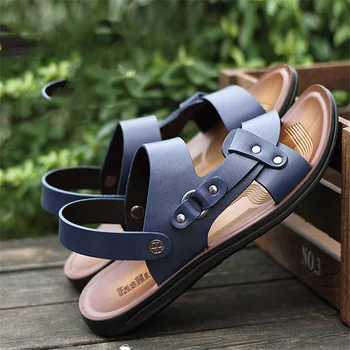 Vara nou stil pentru bărbați sandale dublu scop sandale de recreere în aer liber pantofi de plaja si fundul plat respirabil non-alunecare pantofi pentru bărbați