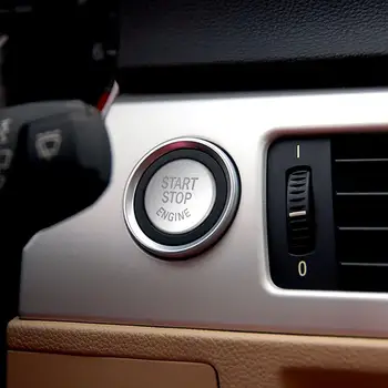 Argint ABS Plastic Autocolant Unul-cheie Buton Start-Stop Buton de Comutare Garnitura pentru BMW E90 Șasiu Gamă Completă de Șasiu E90 E92 E60 E4